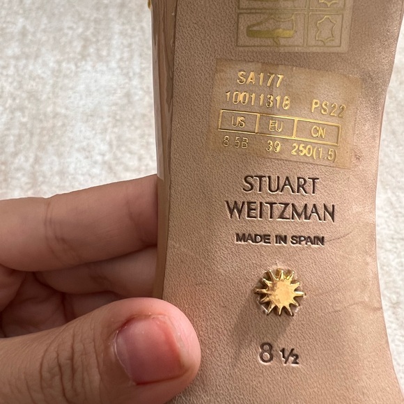 Stuart Weitzman Nudistcurve 100 Smooth Leather Sandals - Picture 12 of 13